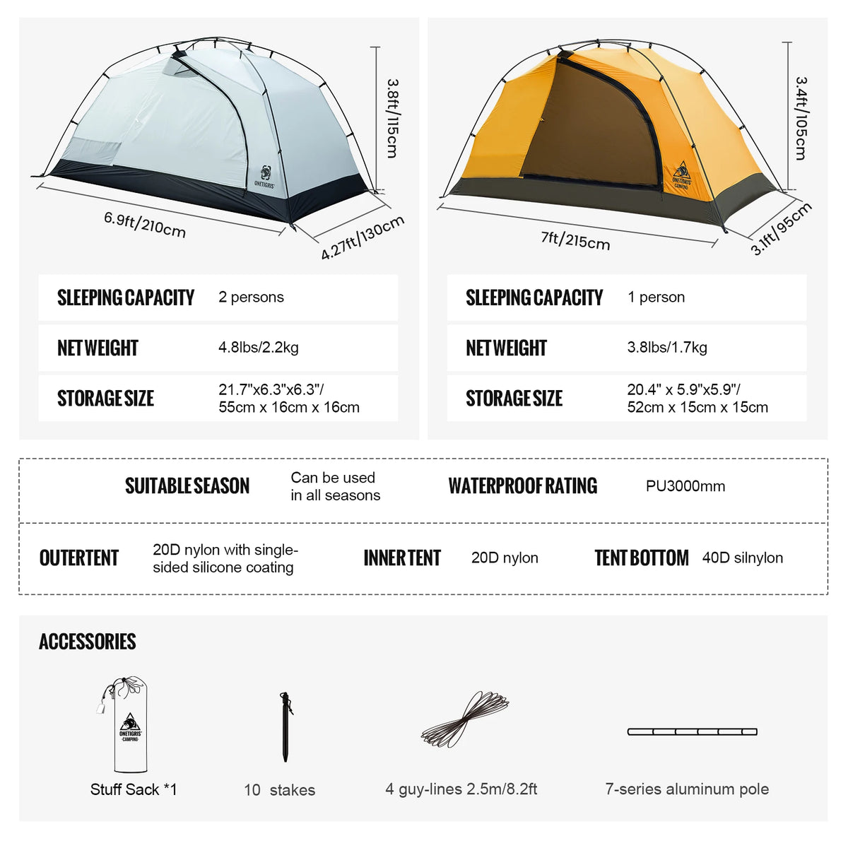 2-Person 4-Season Camping Tent