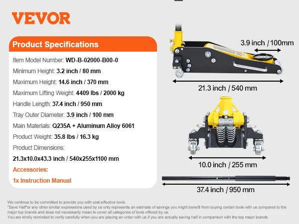 5-Ton 12V Electric Hydraulic Car Jack with Tire Inflator