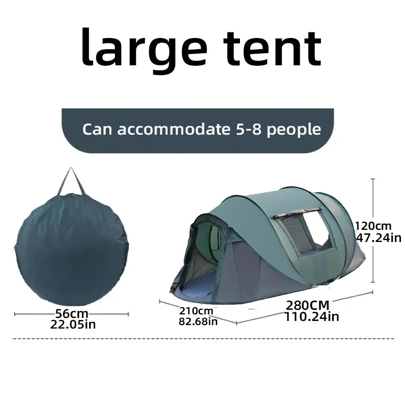 5–8 Person Automatic Pop-Up Camping Tent – Quick Setup Family Shelter