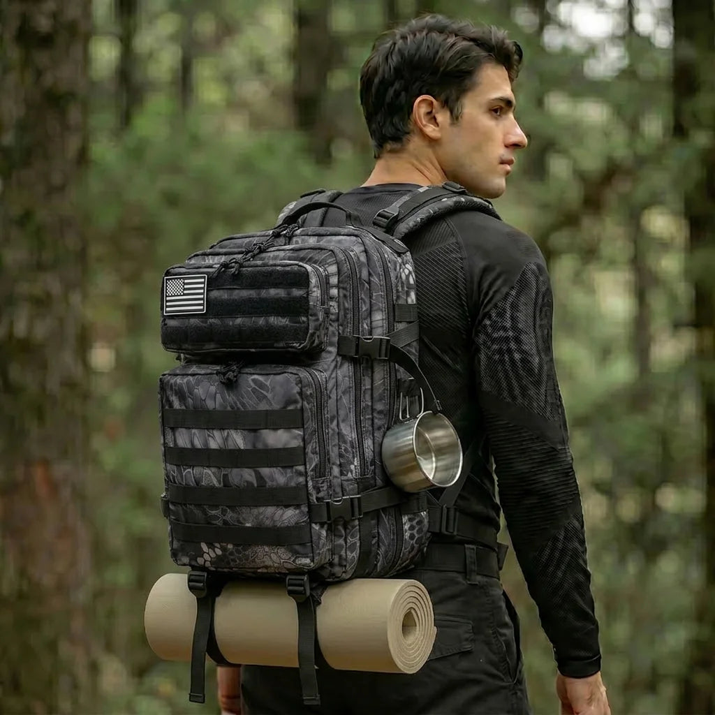 45L Tactical Travel Backpack with Multi-Pocket Storage