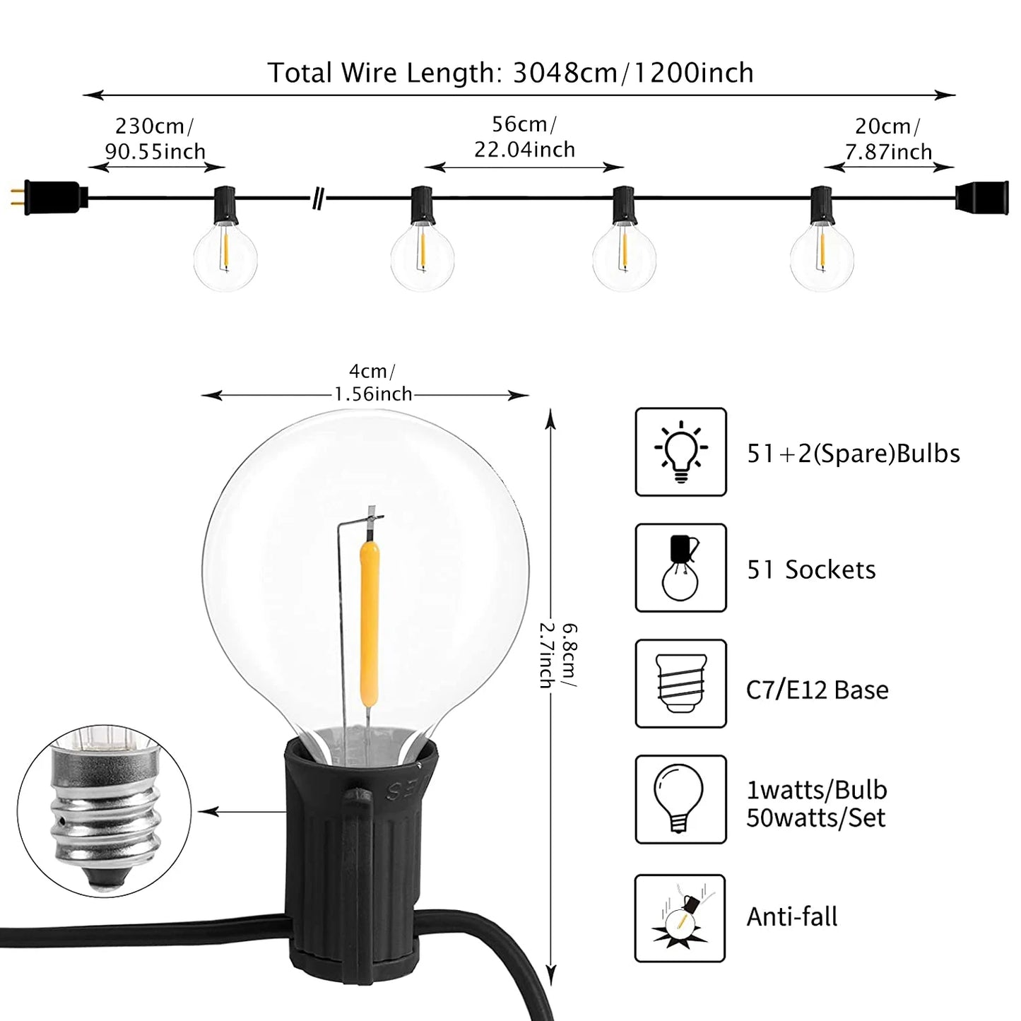 LED Shatterproof Globe String Lights