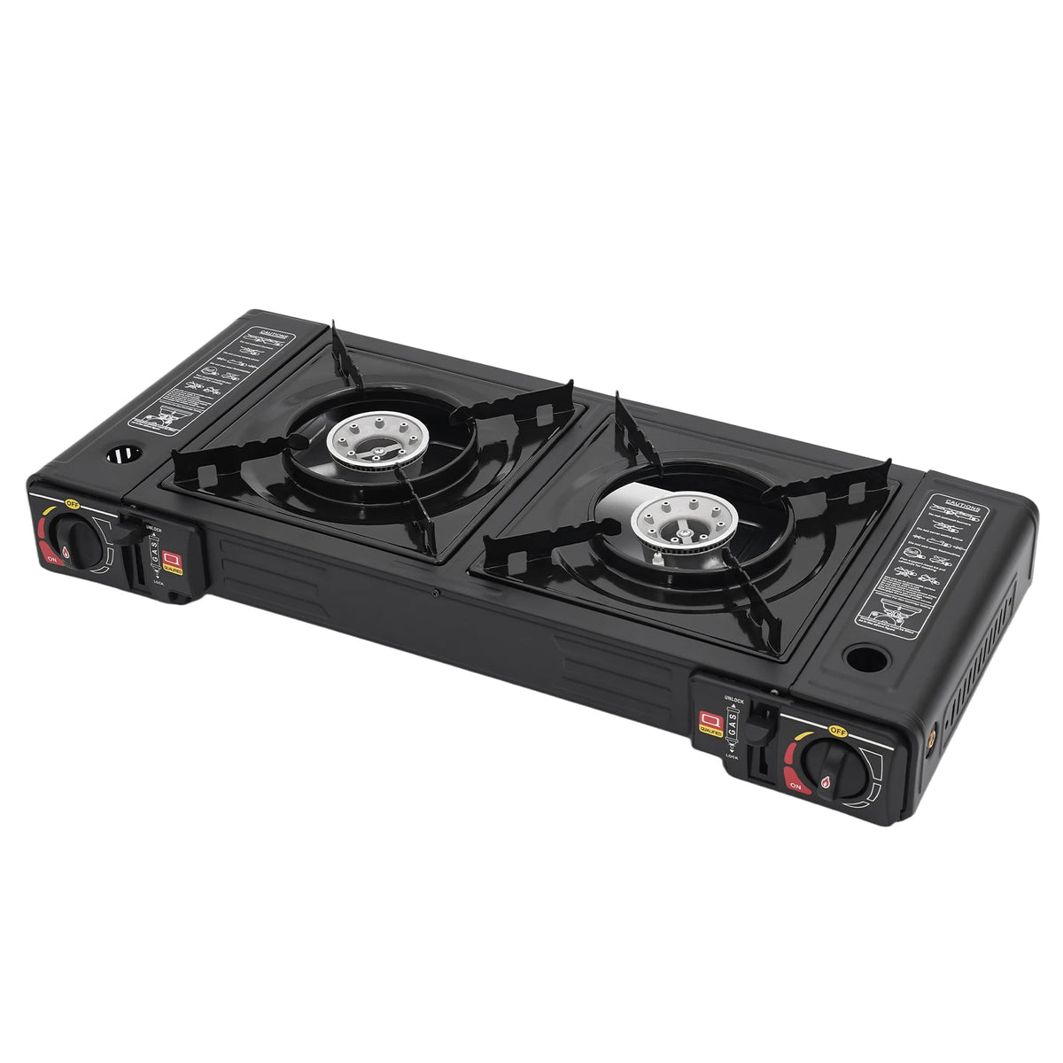 Portable Dual-Burner Camping Gas Stove – 2 × 2500W with Carry Case