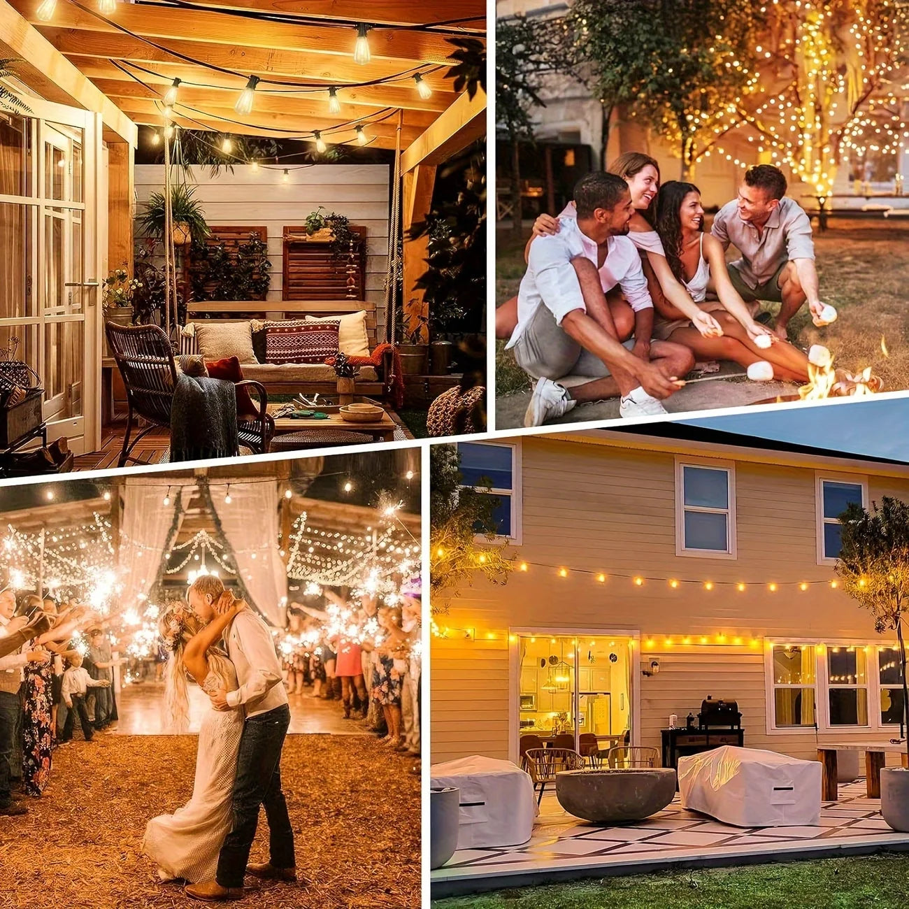 50FT Solar String Lights Warm White