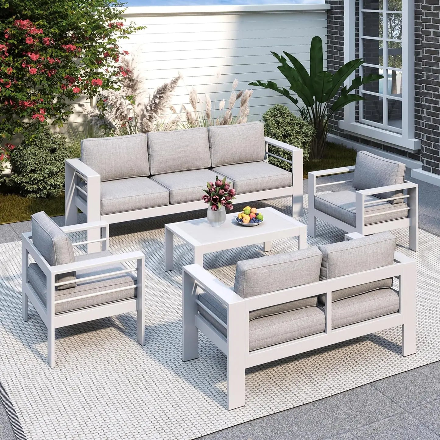 Oversized Aluminum Patio Furniture Set