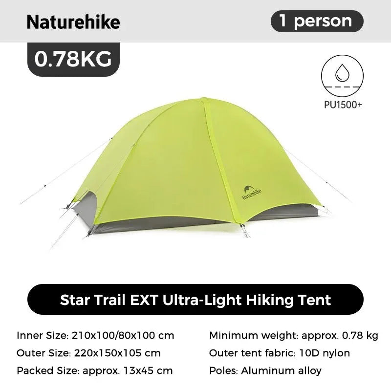 Hiking Tent Outdoor Camping Ultralight Rainstorm Protection Wild Tent 1 2 Person 0D Nylon Backpacking Tent