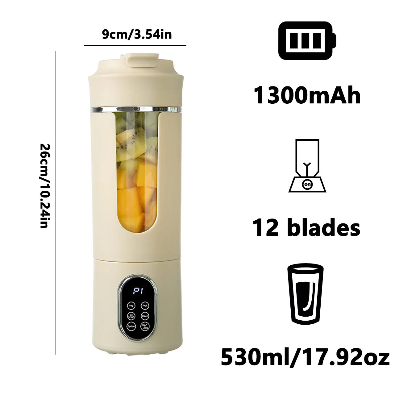 Portable Juicer Wireless USB Charging Crushed Ice