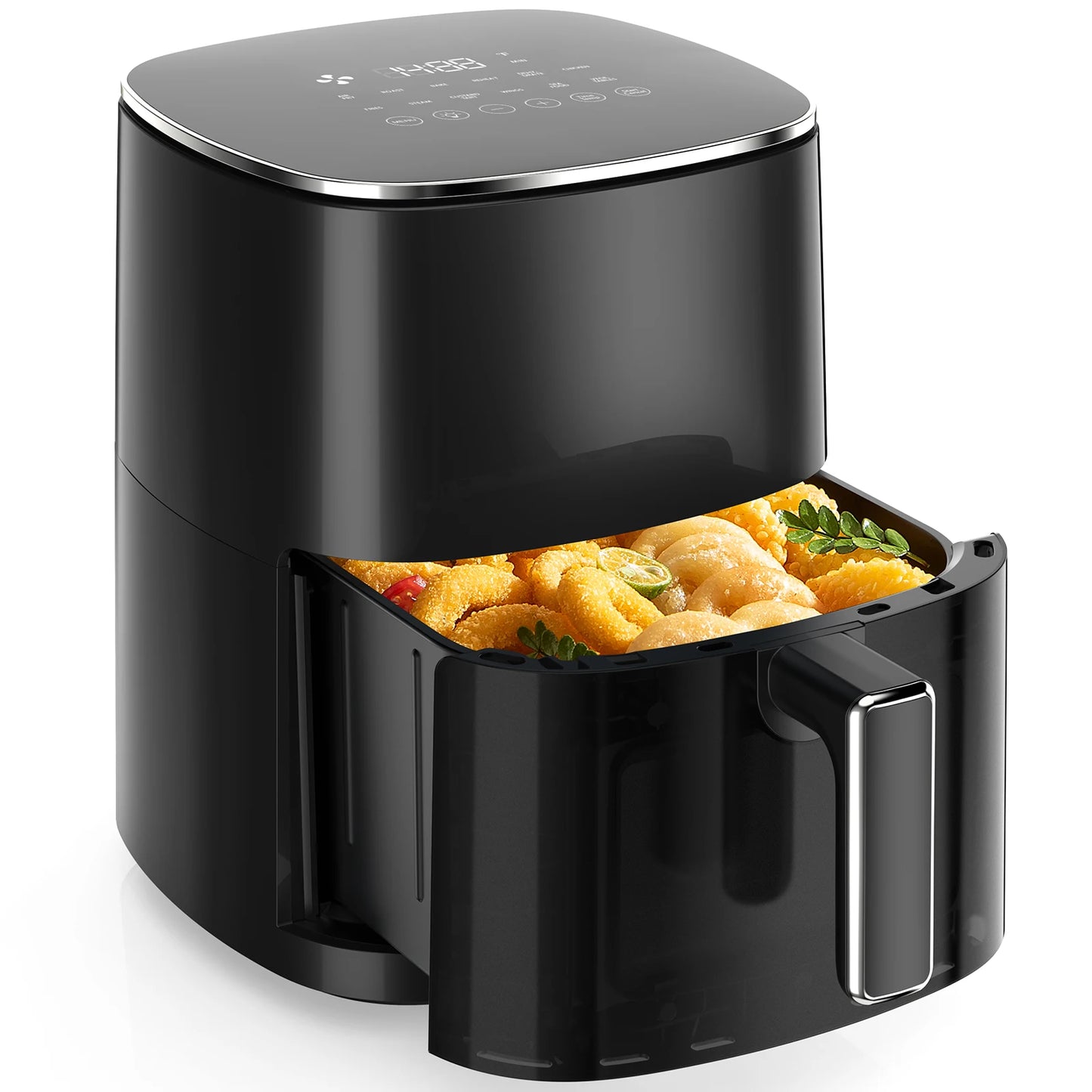 JHK 6 Quart Electric Air Fryer with Window Square Air Fryer 400F 12-in-