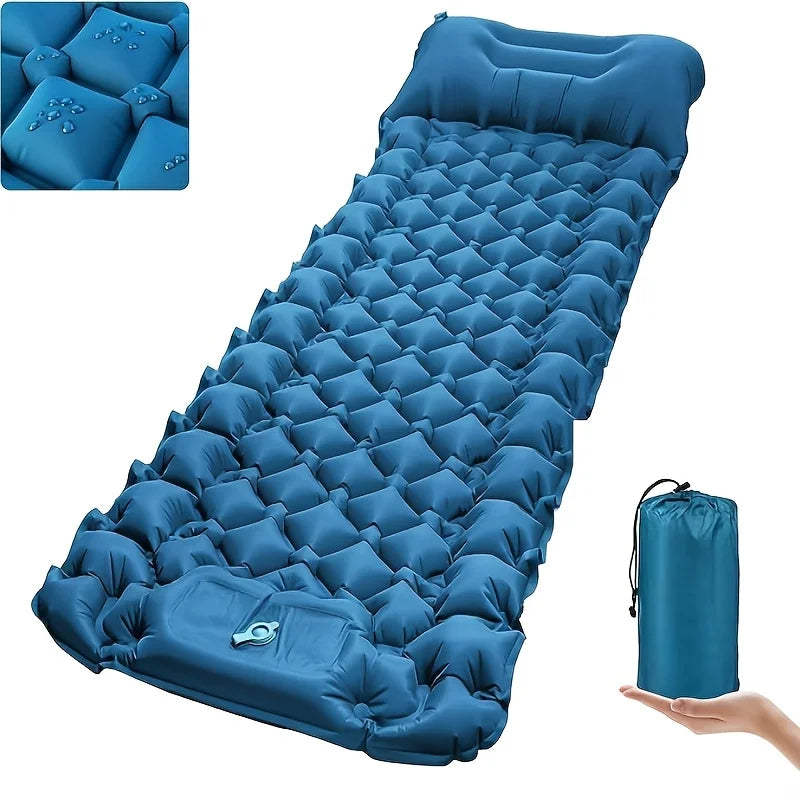 Quick-Inflate Camping Sleeping Pad – Extra-Thick Portable Hiking Mattress