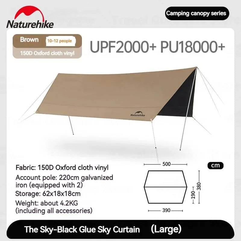 Naturehike Large Camping Canopy & Sun Shelter – Family Beach & Park Tarp