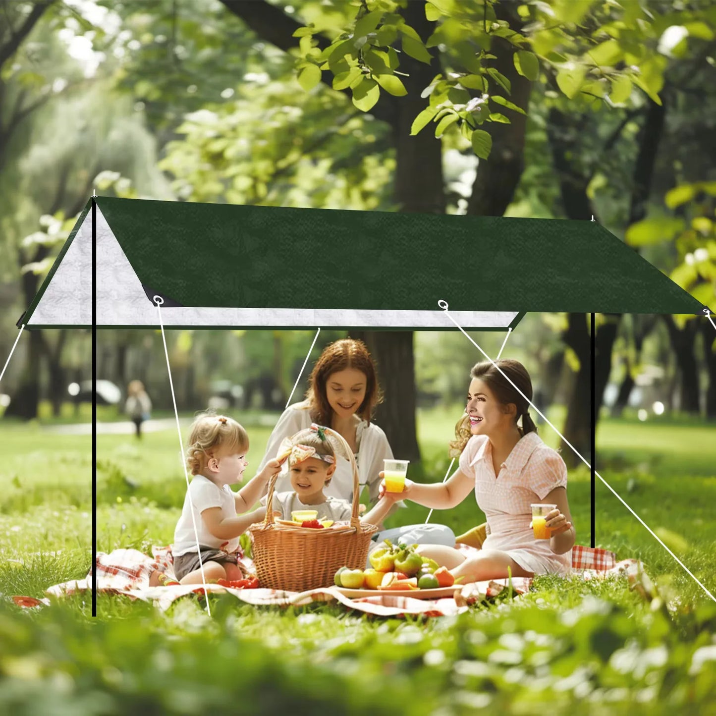 5x3m 4x3m 3x3m Large Waterproof Tarp Camping Tent Outdoor Shade Sail Ultralight Garden Canopy Awning Tourist Beach Sun Shelter