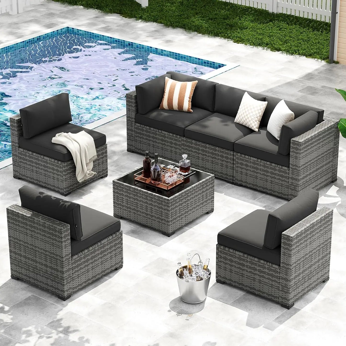 7-Piece Wicker Patio Furniture Set