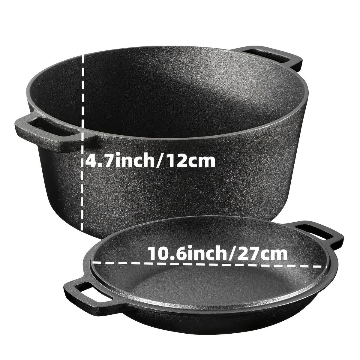 3-Piece Pre-Seasoned Cast Iron Skillet Set – 6", 8" & 10"