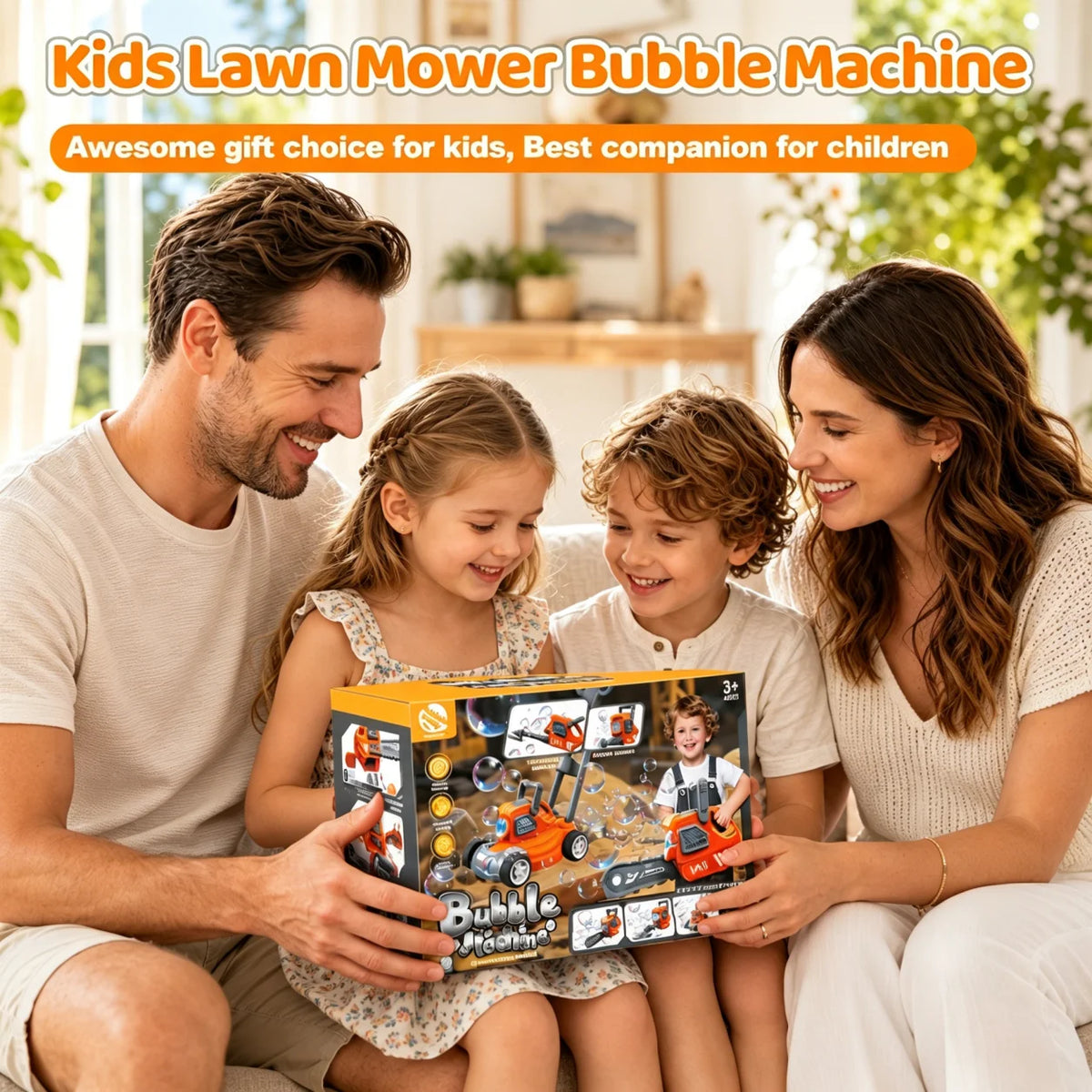 Hotfree 3-in-1 Bubble Lawn Mower for Kids with 10 Bubble Solutions