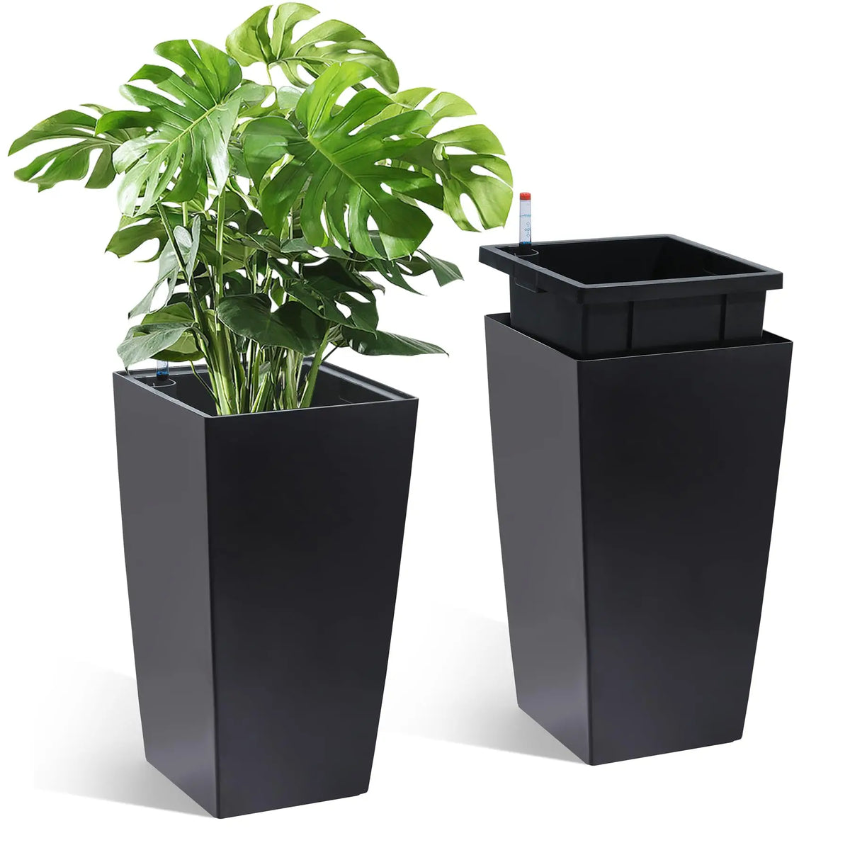 Set of 2 Self-Watering Tall Planters