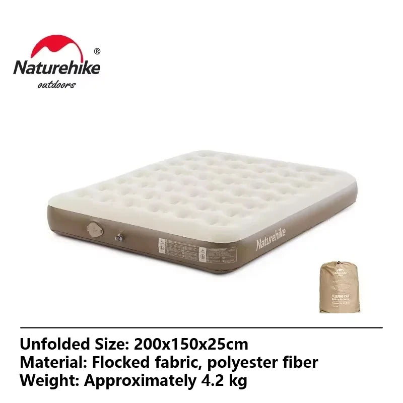 Naturehike Inflatable Camping Air Mattress with Built-In Pump – Twin, Queen & King