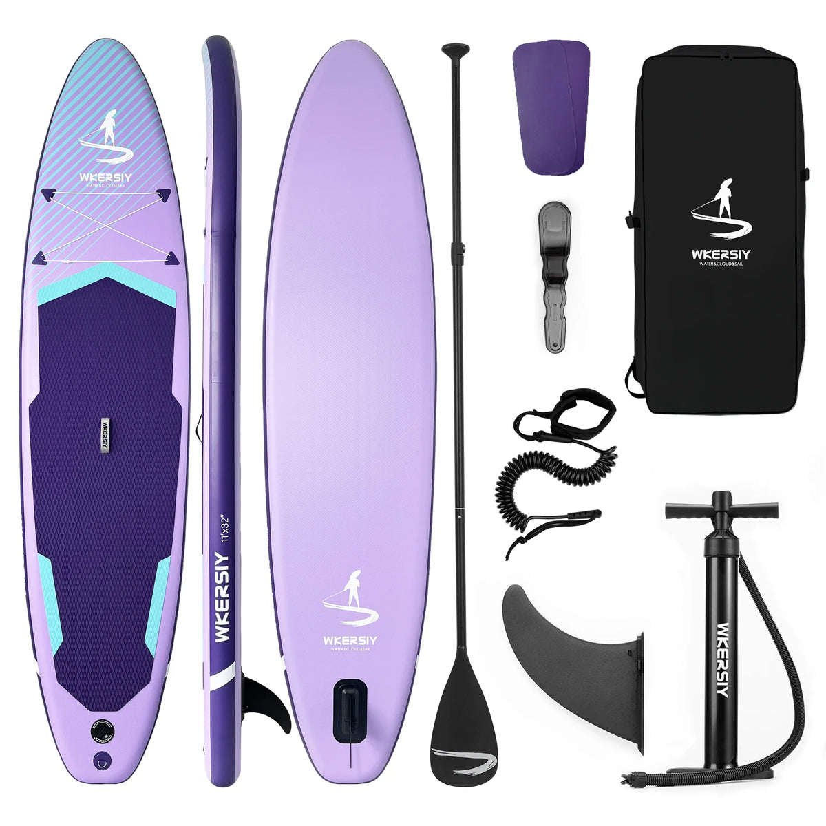 11FT Inflatable Stand-Up Paddle Board – 32" Wide, 4 Colors & Accessories