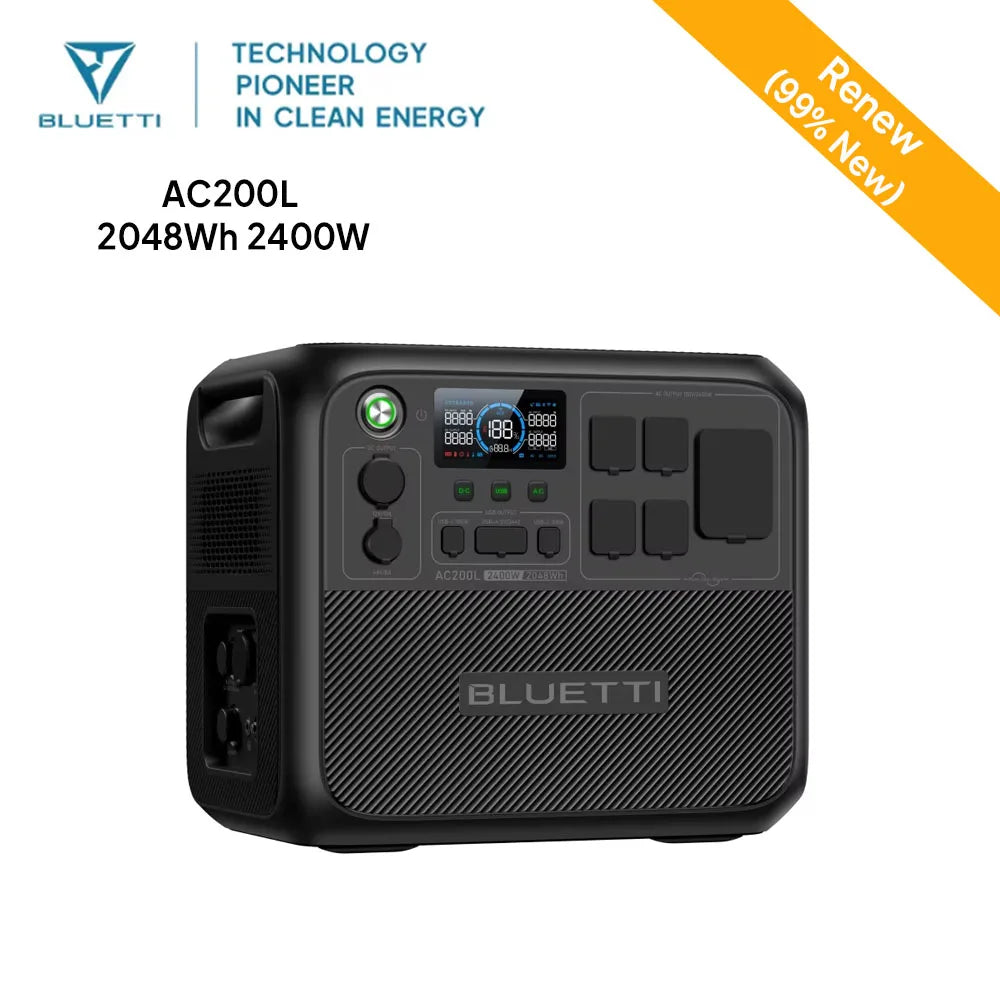 BLUETTI AC200L 2048Wh 2400W Portable Power Station Solar Generator High-Capacity