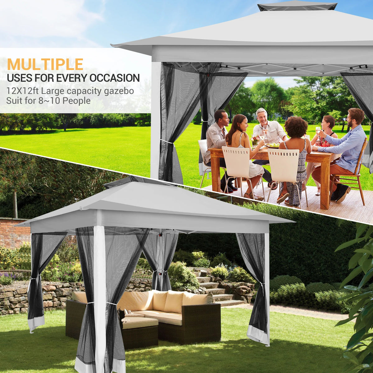 12' × 12' Pop-Up Gazebo Canopy