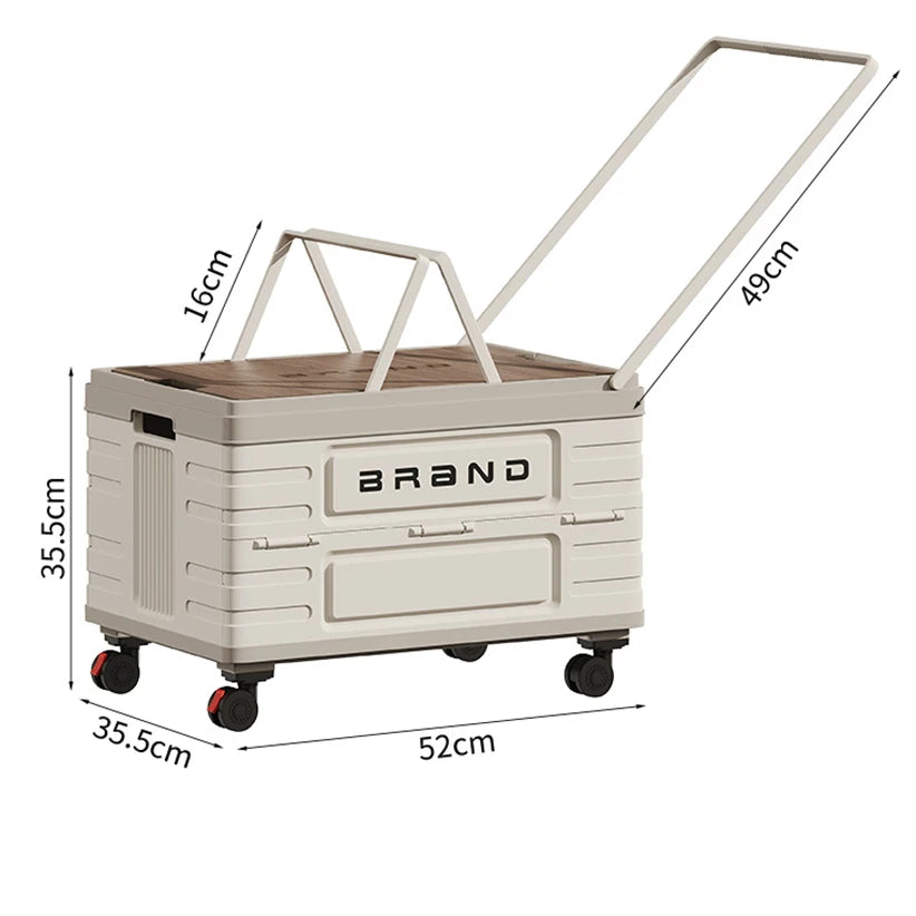 Foldable Rolling Storage Cart – 360° Swivel Wheels & Mobile Organizer