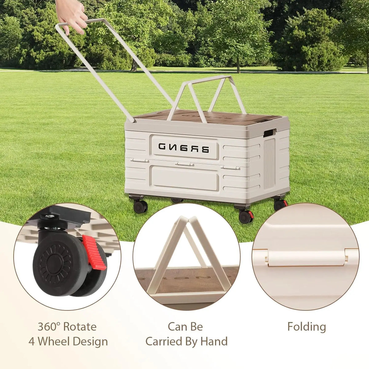 Foldable Rolling Storage Cart – 360° Swivel Wheels & Mobile Organizer