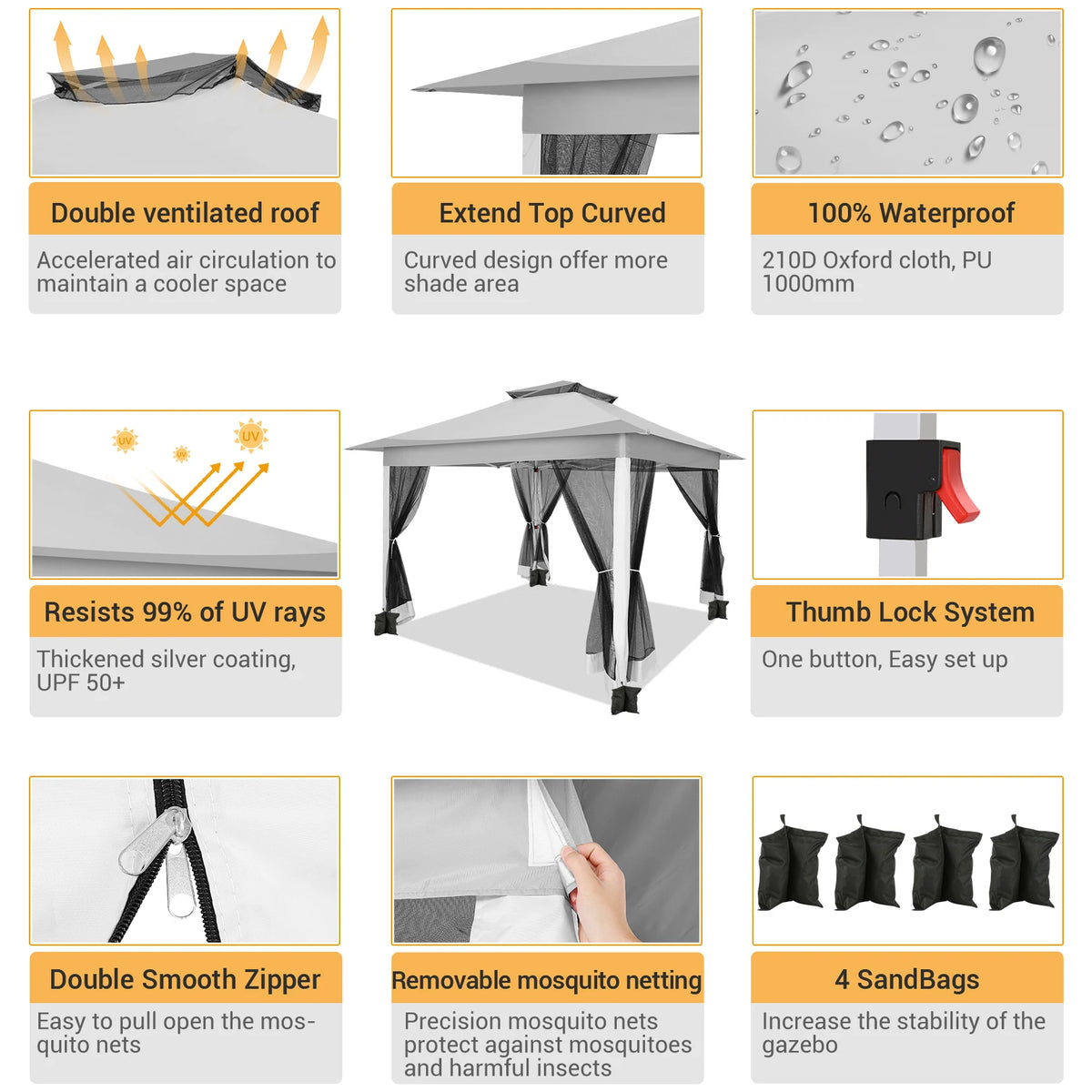 12' × 12' Pop-Up Gazebo Canopy