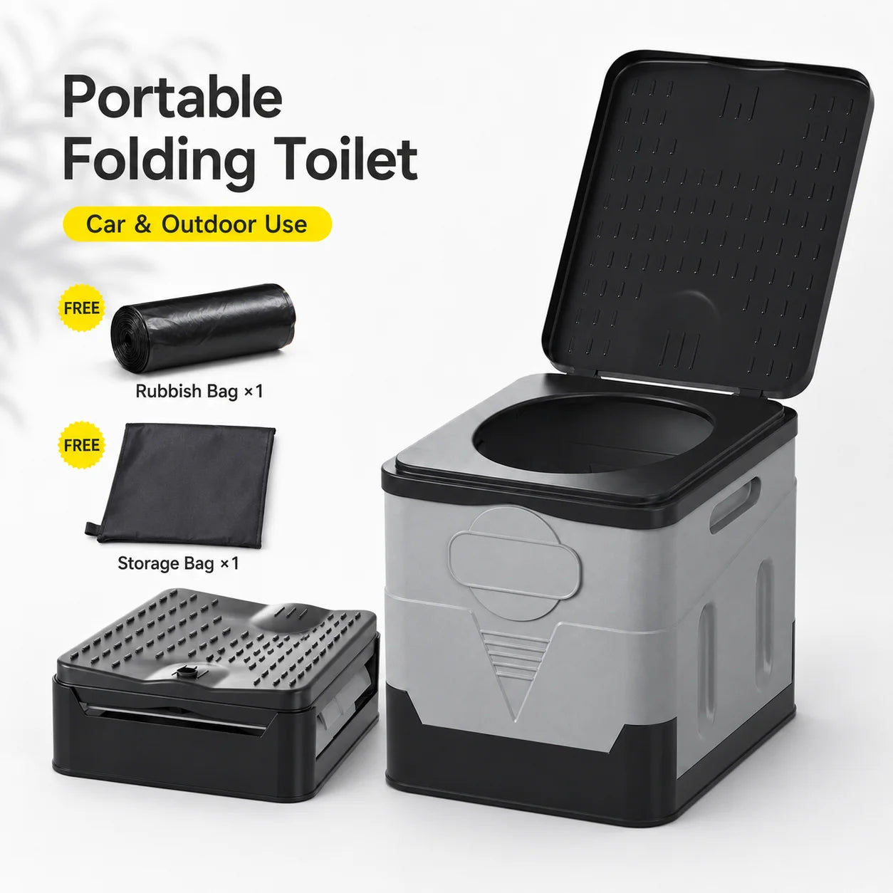 Portable Folding Car Travel Potty with Lid Compact