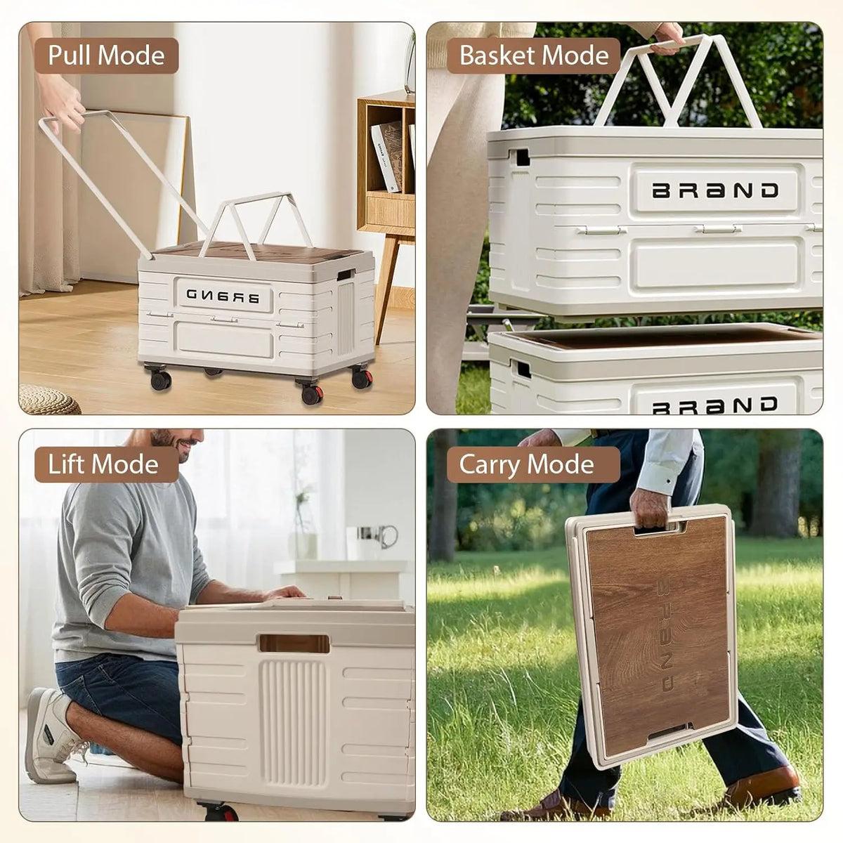 Foldable Rolling Storage Cart – 360° Swivel Wheels & Mobile Organizer