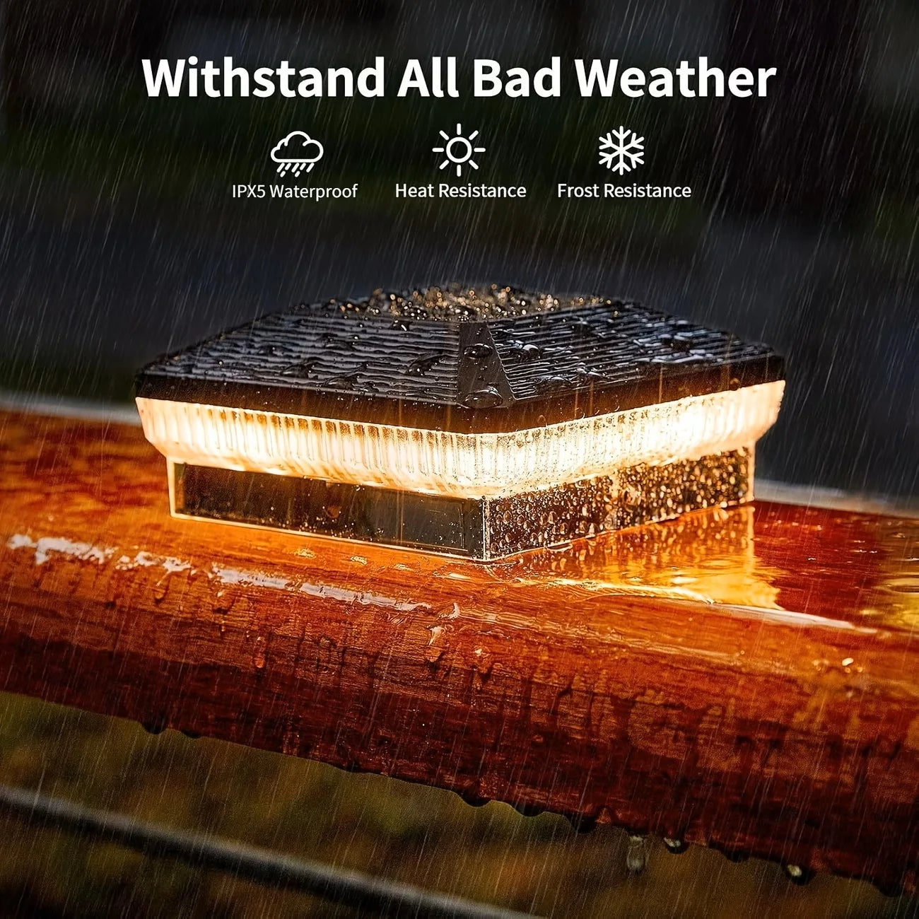 6/12 Pack 4x4 Solar Post Lights Outdoor, 40 LEDs 30 Lumens Fence Post Solar with 3 Modes