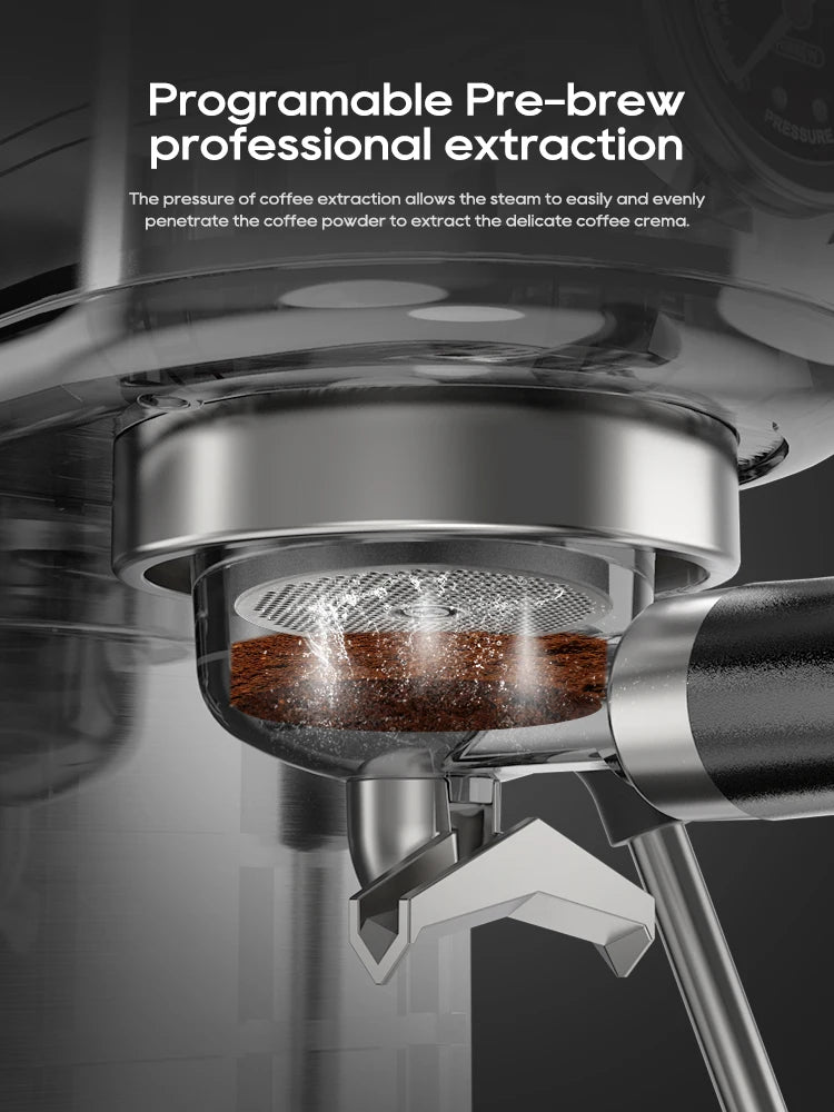 Semi Automatic Espresso Coffee Machine Temperature Adjustable Cold/Hot Super Slim Coffee Maker Cappuccino H10B