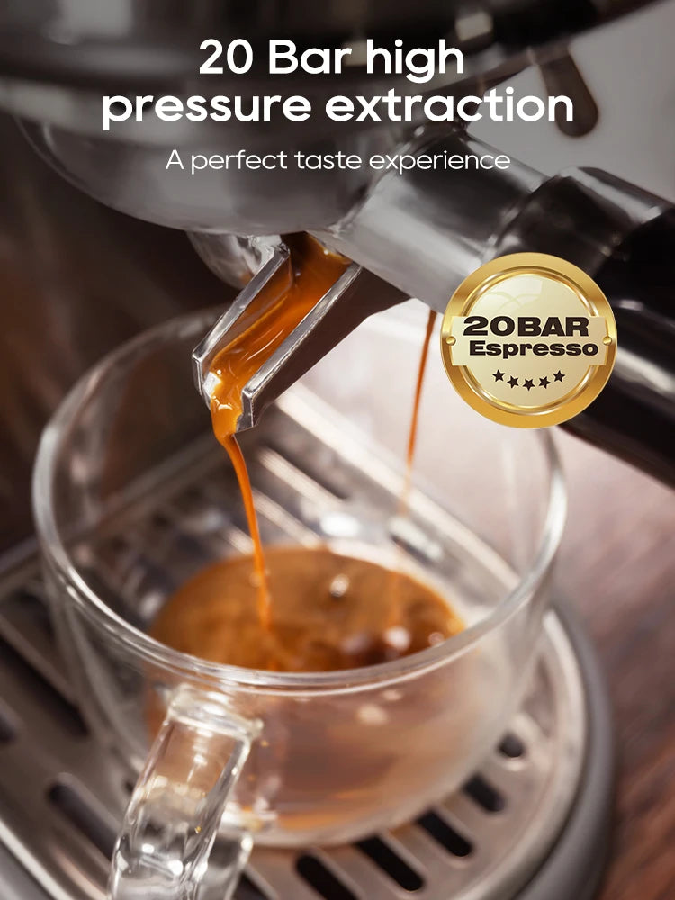 Semi Automatic Espresso Coffee Machine Temperature Adjustable Cold/Hot Super Slim Coffee Maker Cappuccino H10B