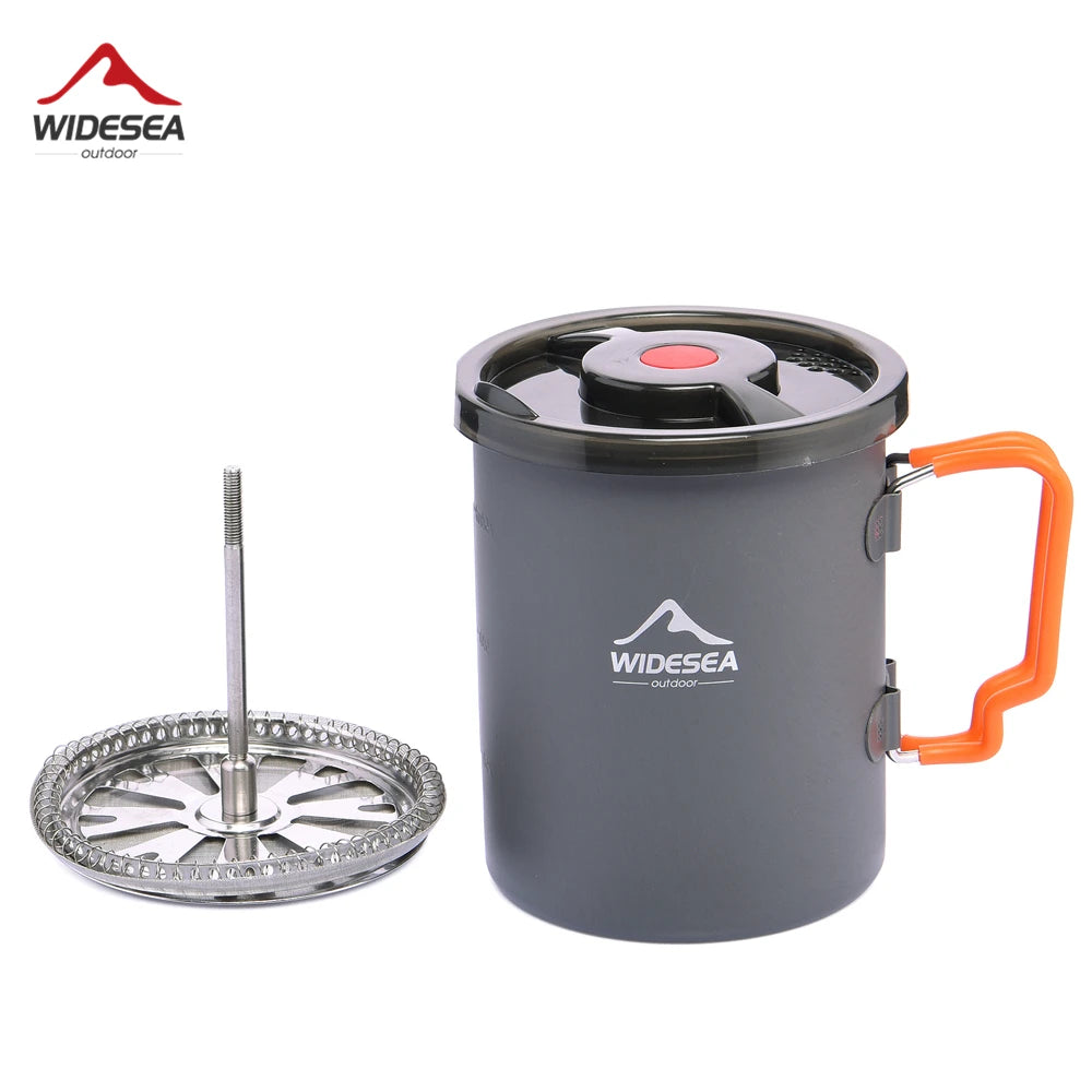 Widesea Camping French Press Coffee Maker – Portable Outdoor Coffee Pot & Mug