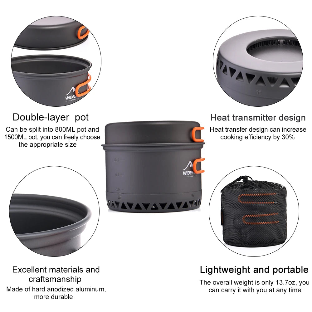 Camping 1.3L 2.3L Cookware  Set