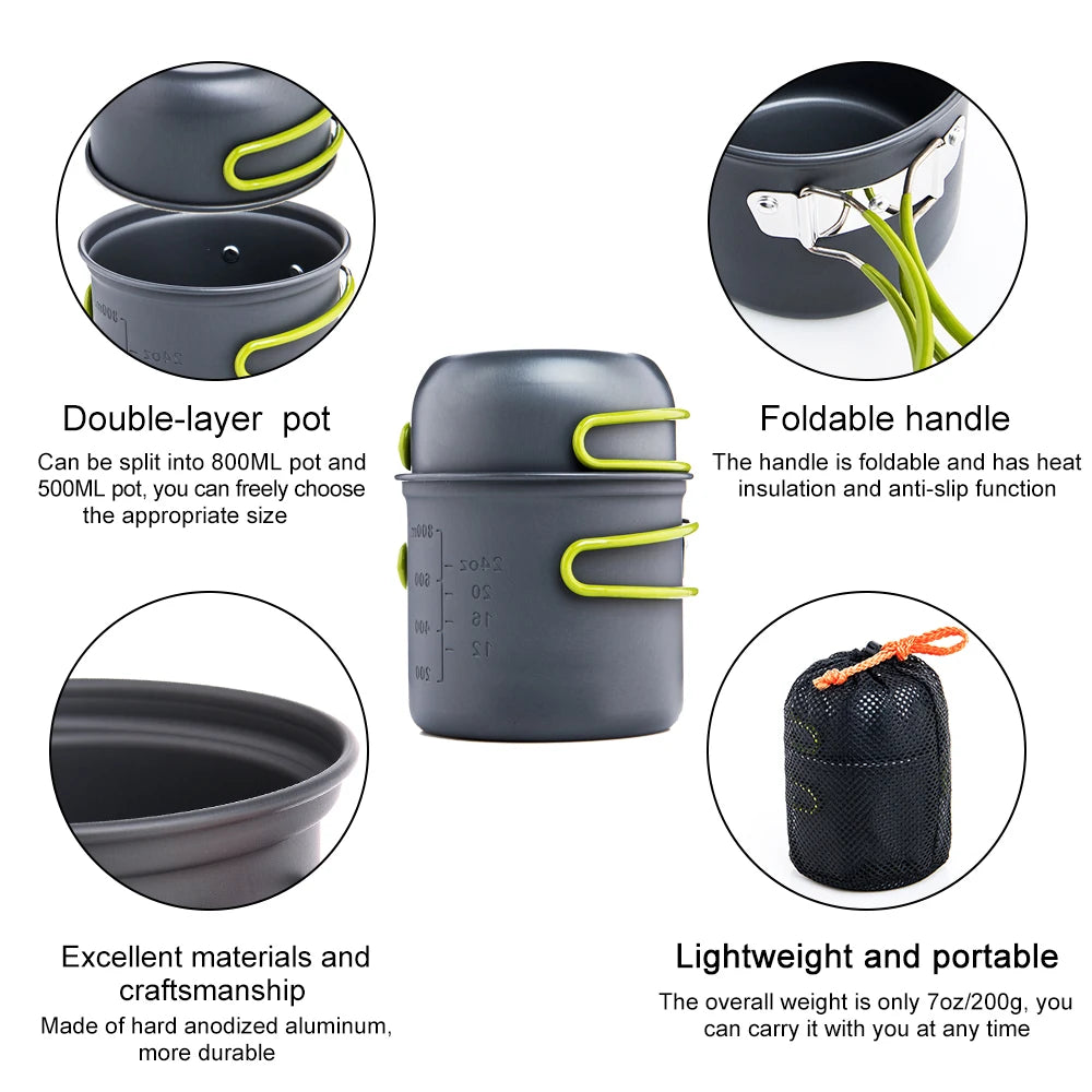 Ultralight Camping Cooking Pot Set