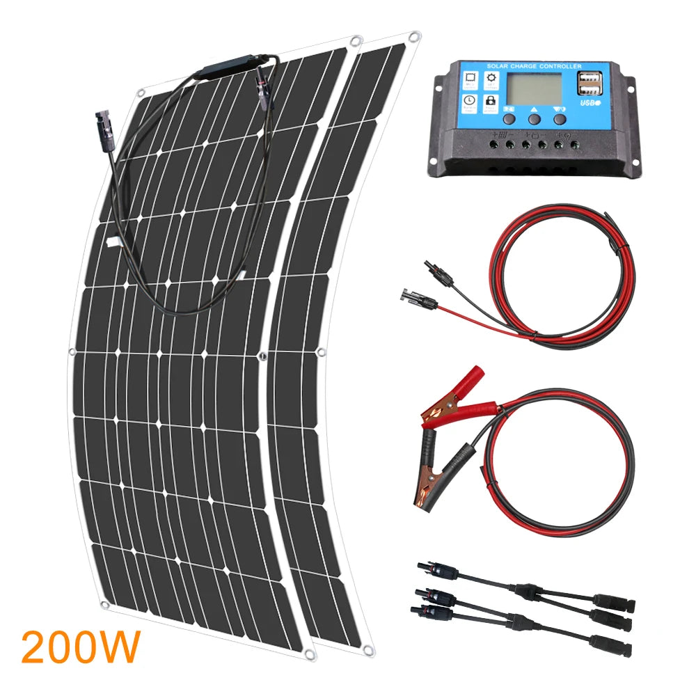 12V Flexible  Waterproof Solar Panel 600W 100W 200W 300W 400W 500W