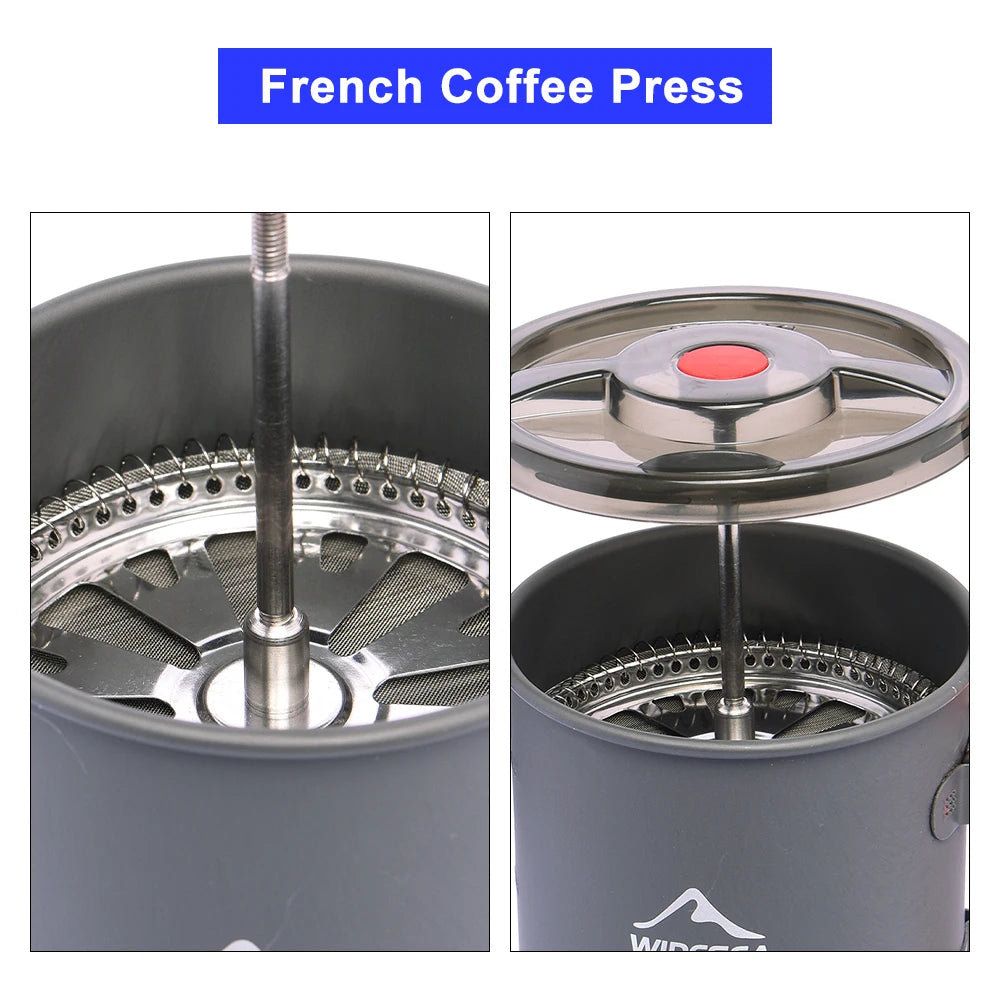 Widesea Camping French Press Coffee Maker – Portable Outdoor Coffee Pot & Mug