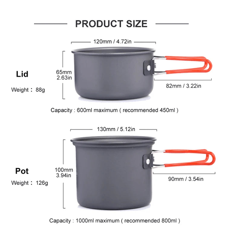 Ultralight Camping Cooking Pot Set