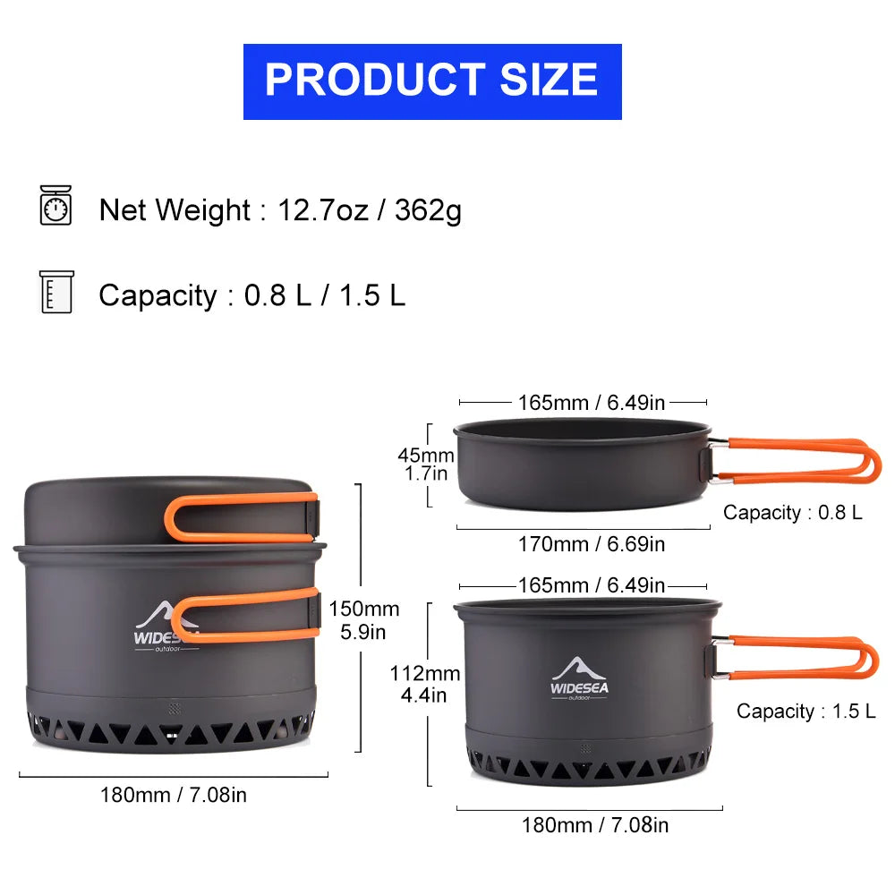 Camping 1.3L 2.3L Cookware  Set