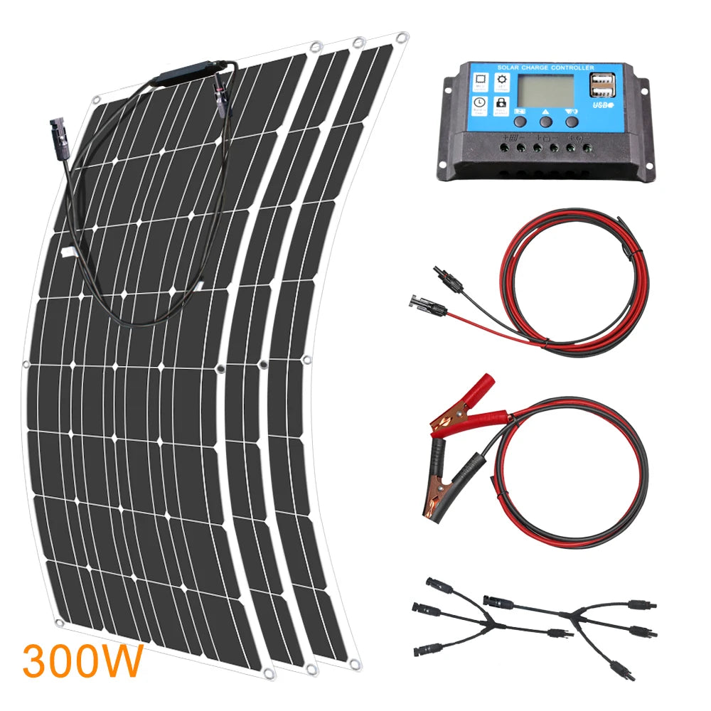 12V Flexible  Waterproof Solar Panel 600W 100W 200W 300W 400W 500W