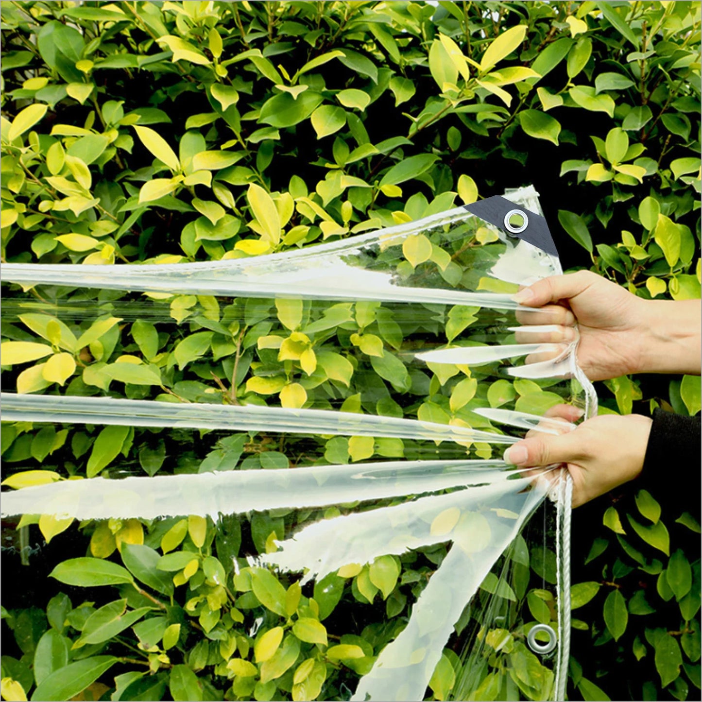 Clear Tarps Heavy Duty PVC, Durable Waterproof Dustproof Windproof with Grommets & Ropes for Patio