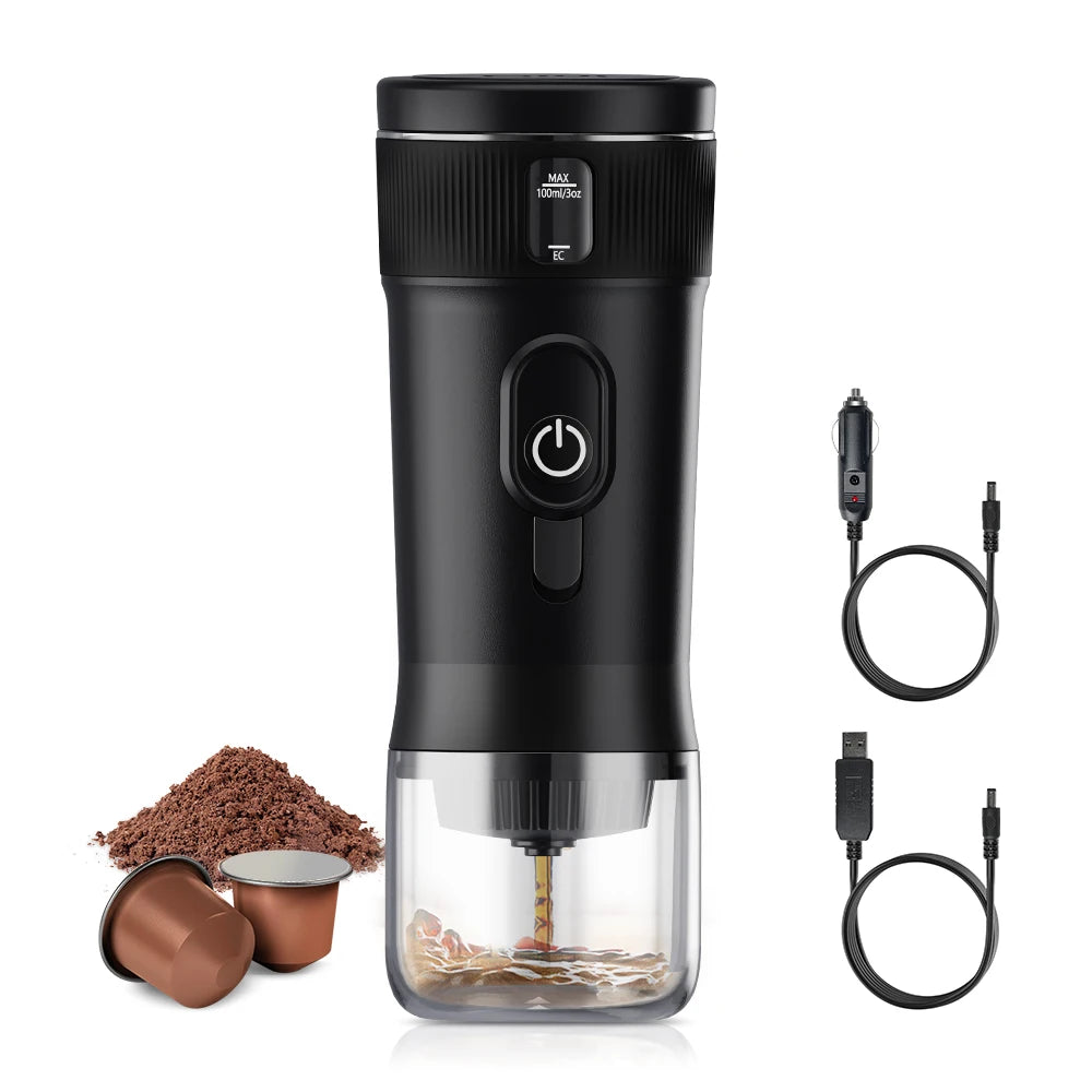 12V Portable Espresso Machine – Nespresso-Compatible Travel Coffee Maker