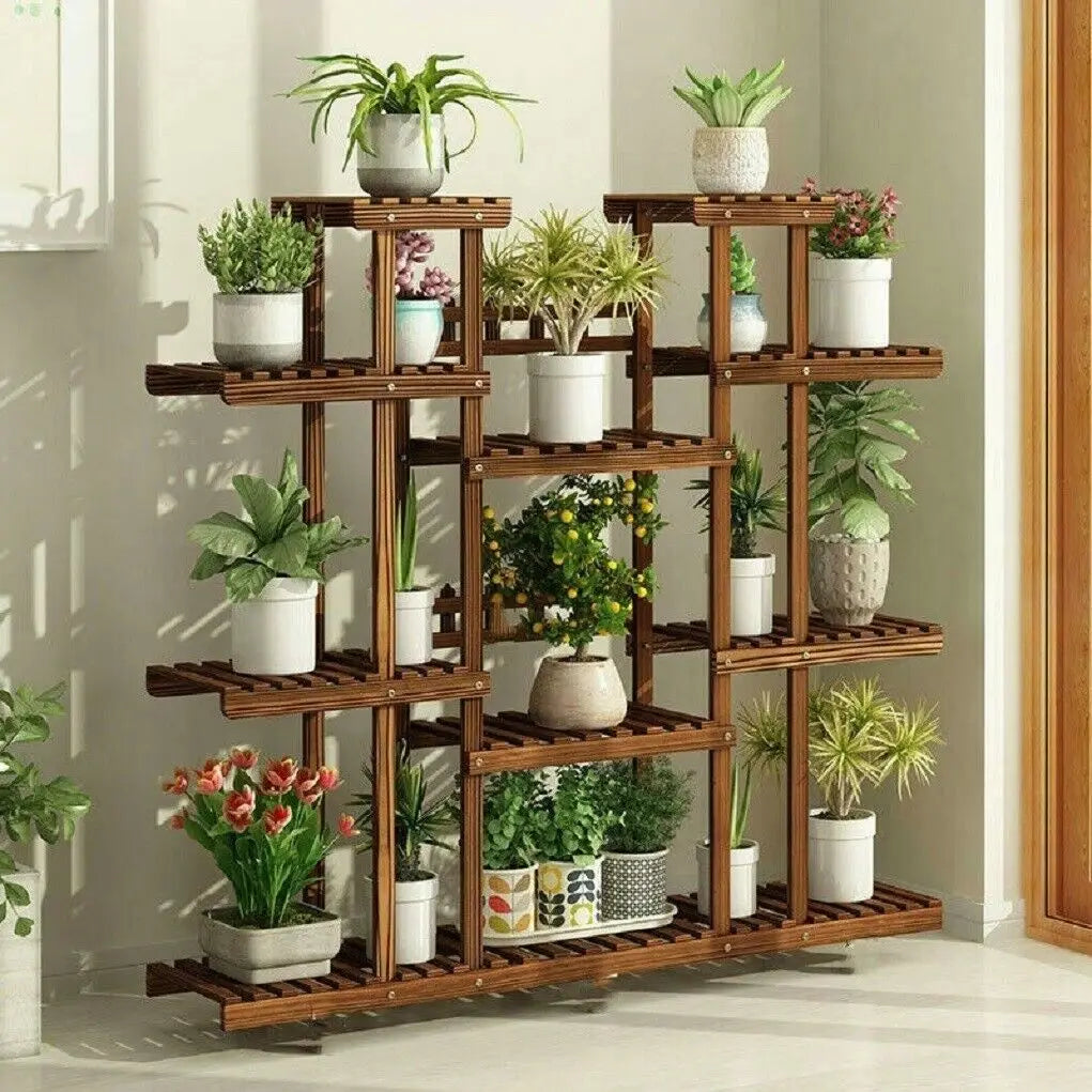 Wooden Multi-Tier Plant Stand & Flower Pot Shelf