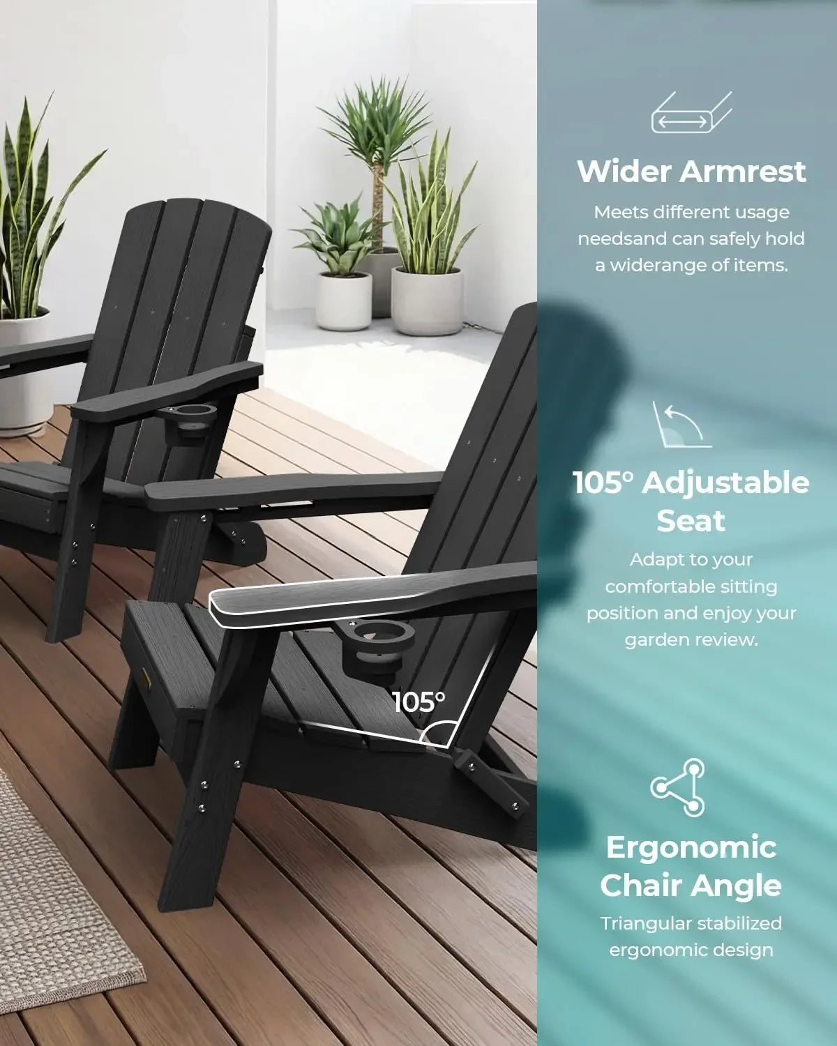 Folding Adirondack Chair 4 Pack