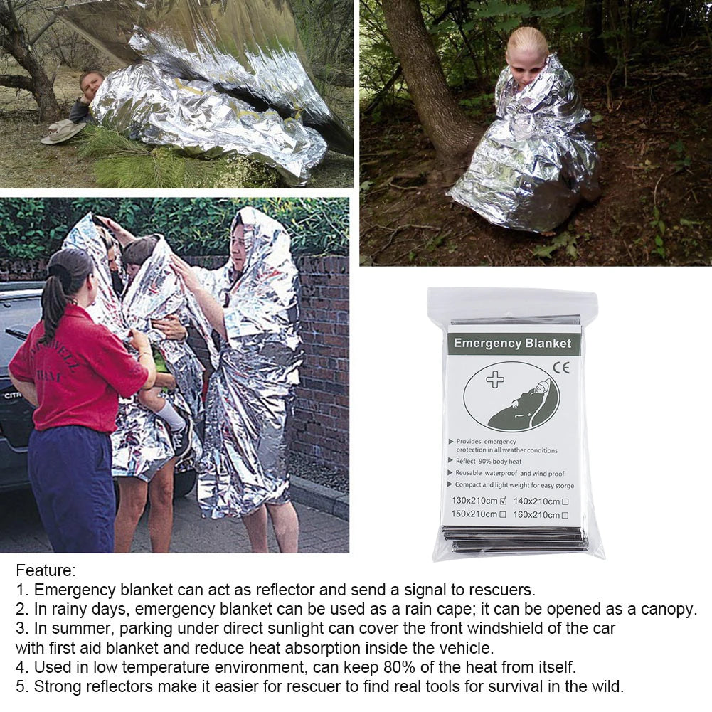 1-30 pcs Emergency Rescue Blanket Foil Thermal Blanket ﻿