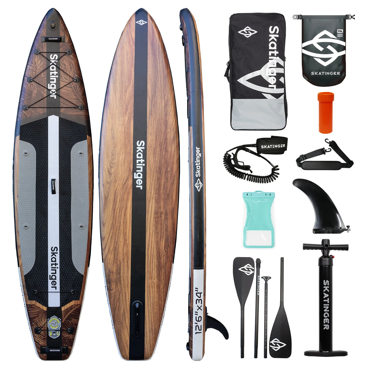 SKATINGER 12'6" × 34" Inflatable SUP Paddle Board with Accessories