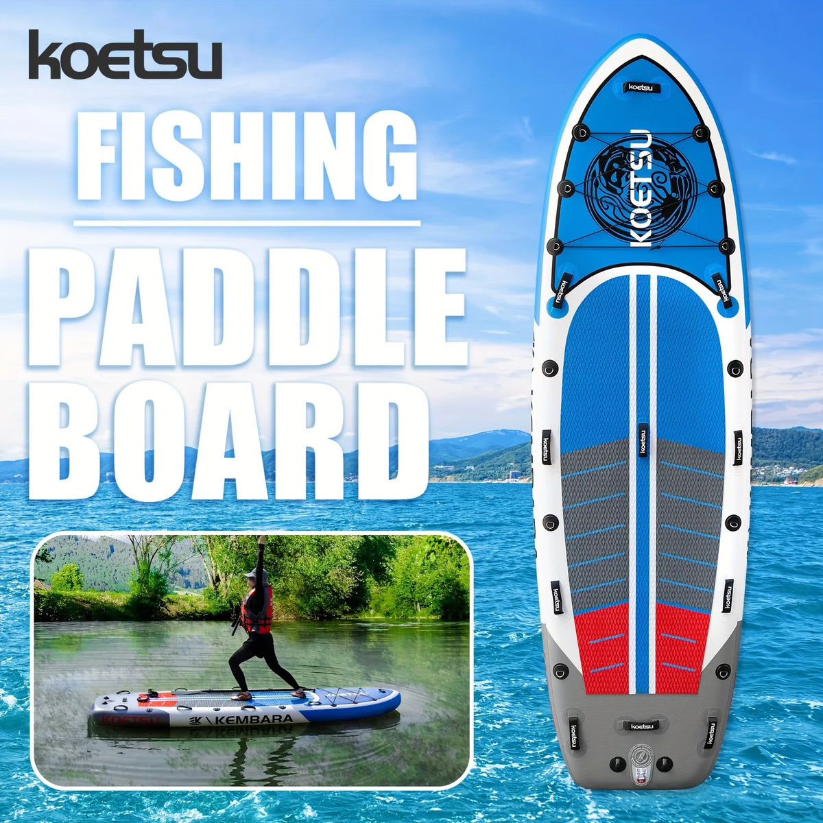 KEOTSU LUYA Wide-Body Inflatable Fishing Paddle Board – 3 Models