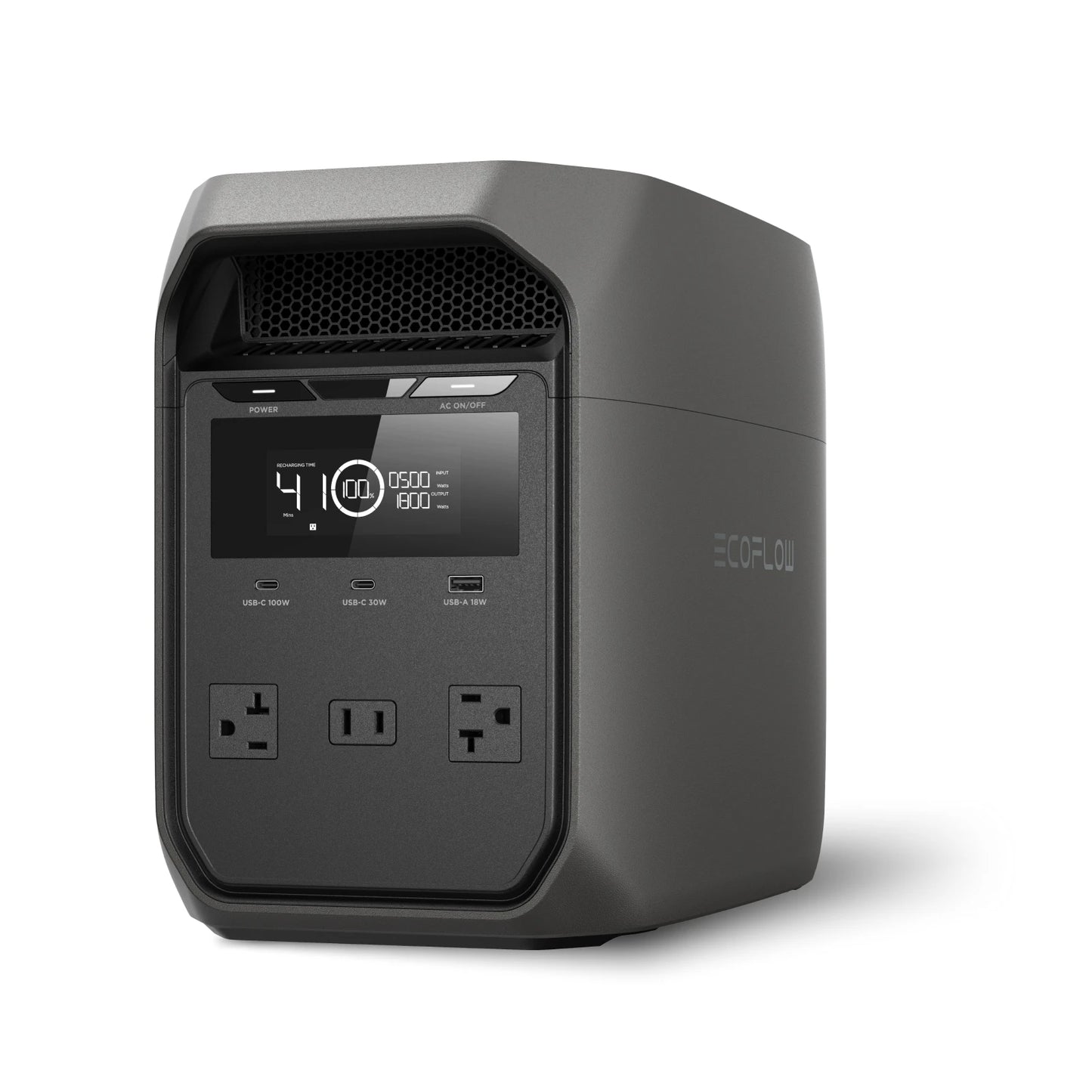Solar Generator DELTA 3 Classical Dark 1000, 1024Wh LiFePO4 Battery Portable Power Station, 1800W AC/100W USB-