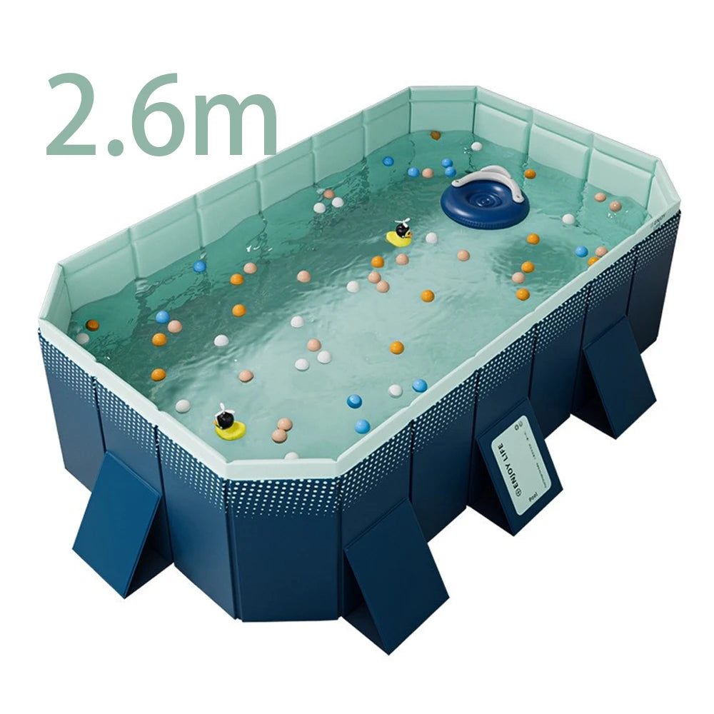 Foldable Pool Outdoor Large Swimming Pool Summer Water Party Non-Inflatable Swimming Pool Family Pool for Outdoor Garden