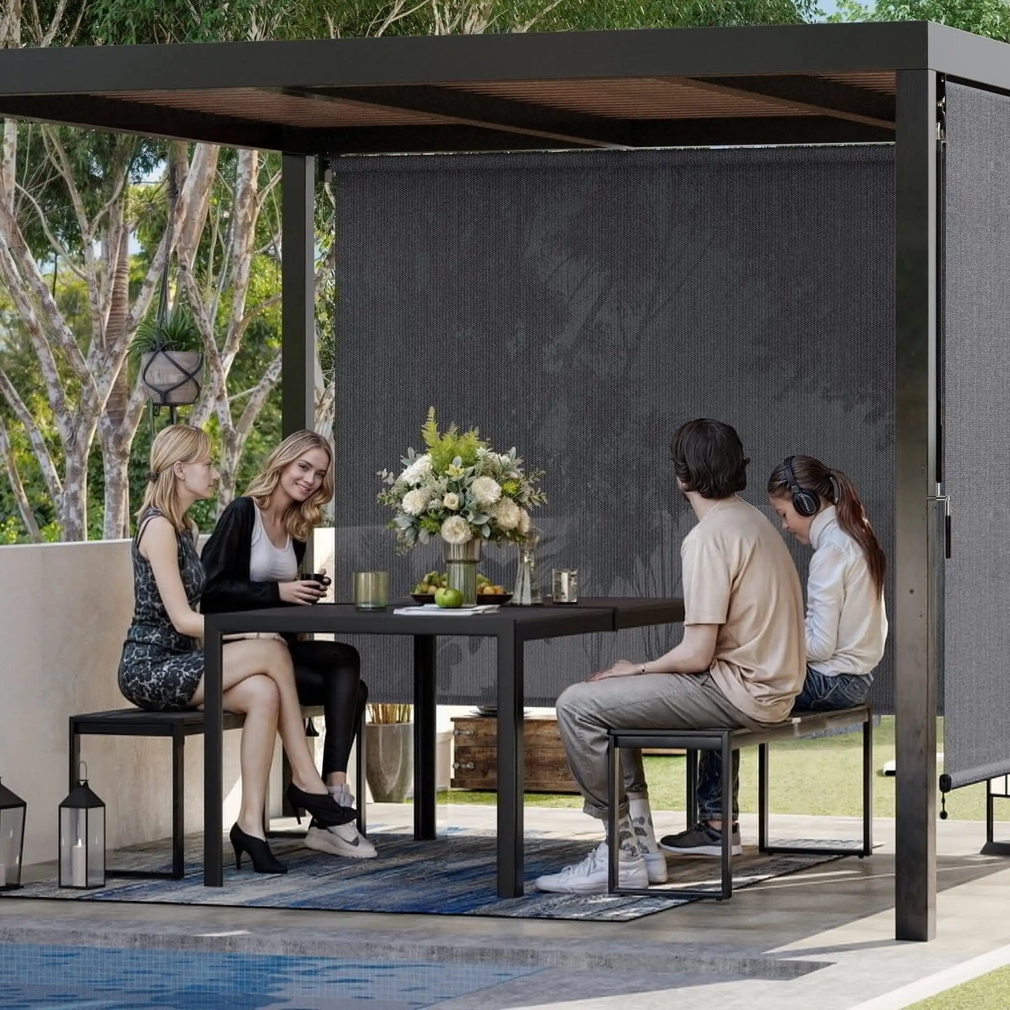 Cordless Outdoor Exterior Roller Shade