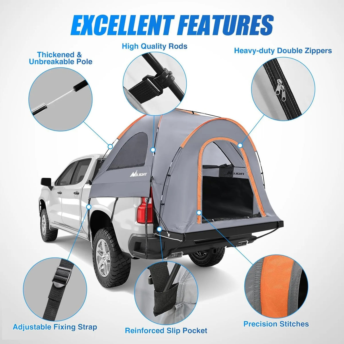 Nilight 2-Person Truck Bed Camping Tent – Waterproof Double-Layer Design