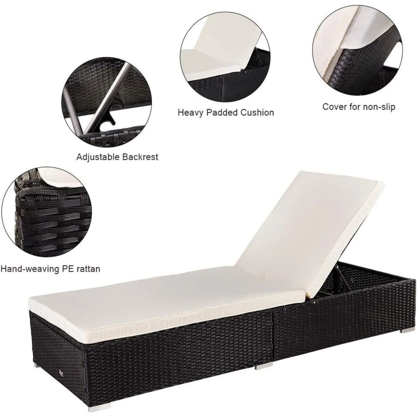 Wicker Patio Chaise Lounge Chair